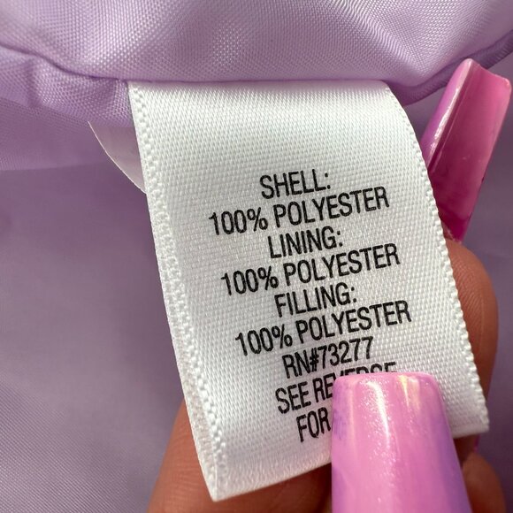 Croft & Barrow Quilted Puffer Jacket Vest Sleeveless Lavender Zip & Snaps Large - Picture 6 of 13